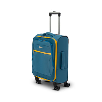 Trolley bagaglio a mano azzurro in tessuto Romeo Gigli, Valigie, SKU o911000328, Immagine 0